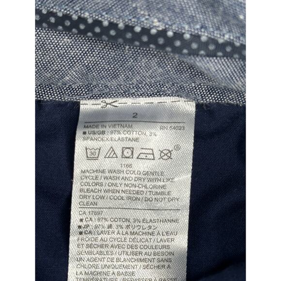 Banana Republic Striped Chino Shorts Blue Black Mid-Rise Summer Casual Vacay 2 - Picture 4 of 7